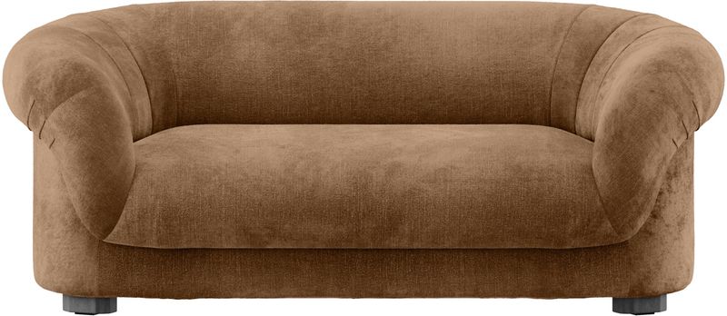 Designer Samt Sofa LANA karamel-braun B 189 cm 2,5 Sitzer