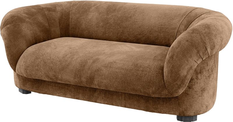 Designer Samt Sofa LANA karamel-braun B 189 cm 2,5 Sitzer