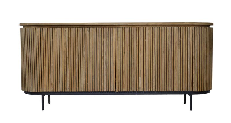 Designer Sideboard SANA oval Breite 180 cm Holz-Metall, Designermöbel