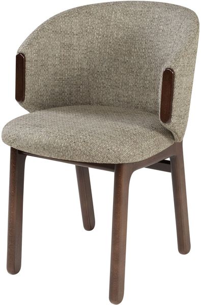 WANNA, Designer Stuhl 2 Stück grau-braun, Esszimmerstuhl