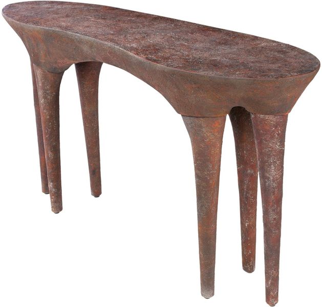 DIA, Designer Konsolentisch 140 cm oval braun kupfer, Wandtisch