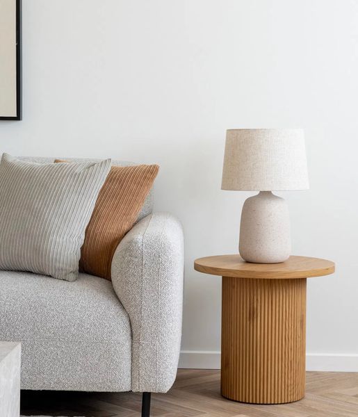 DORA, Sofa mit Longchair links hellgrau Stoff Bouclé