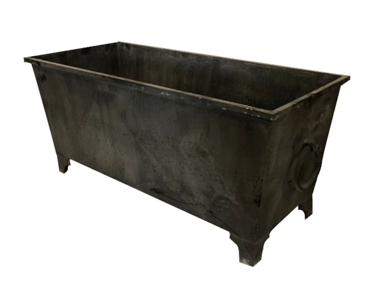 TELLA, Vintage Pflanztopf Eisenstahl B 80 cm rechteckig shabby Landhausstil, Pflanzkübel
