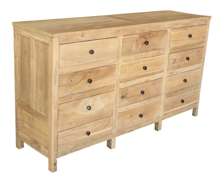 ELLI, Kommode Holz 12 Schubladen Landhaus Anrichte