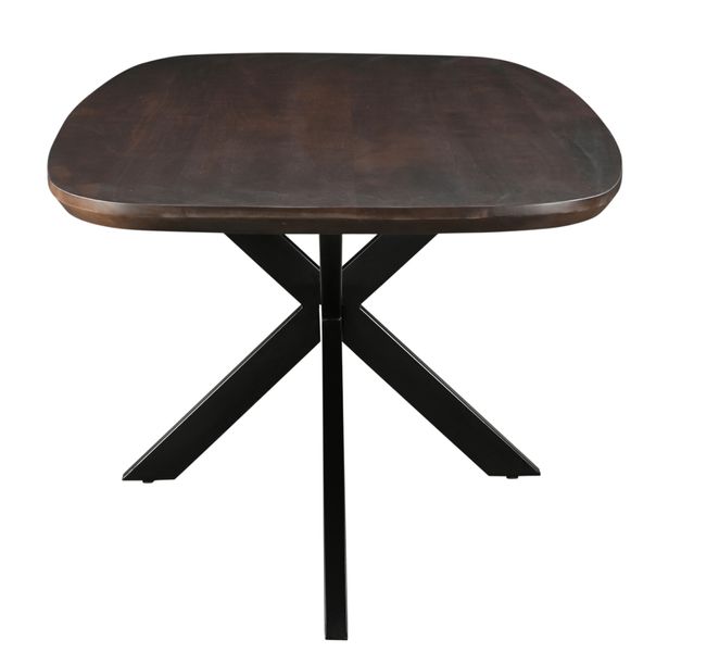 JESS, Esstisch 180*90 cm rechteckig dunkles Holz-Metall Spider-Mittelbein