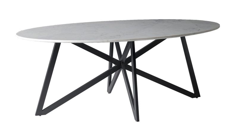 RIO, Marmor Esstisch oval 200 cm weiß