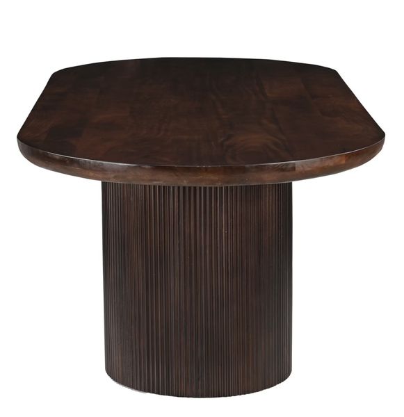 VILA, Designer Esstisch oval 300 cm dunkelbraun Holz, Säulentisch