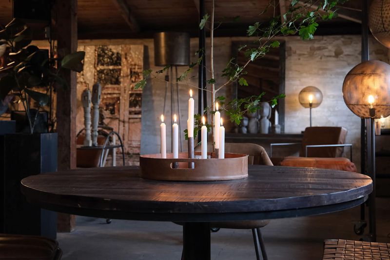 Esstisch ANJA Industriedesign D 140 cm Holz Metall