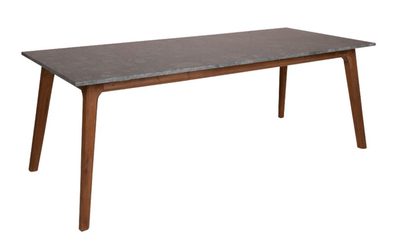 Matz Möbel Esstisch ACO grün Marmor + natur Holz B 220 cm
