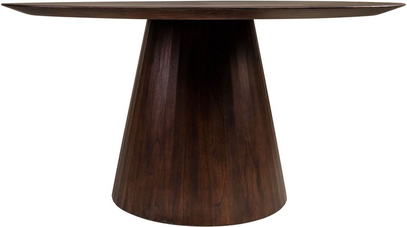 Esstisch PERL, runder Tisch 150 cm dunkelbraunes Holz Säulenfuß