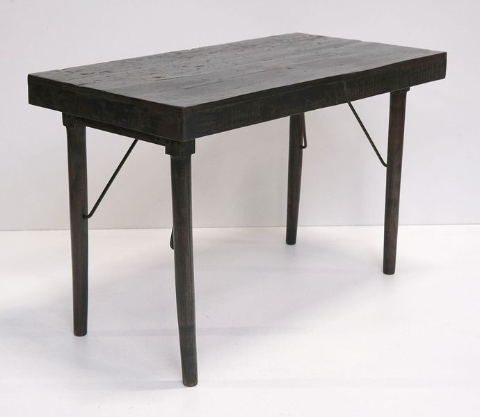 01, Kleiner Esstisch 117 cm breit antik schwarz Holz, Klapptisch