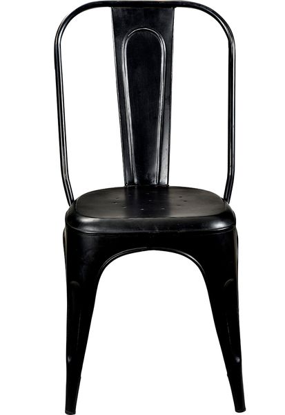 PEP, Bistrostuhl 4 Stück shabby schwarz Metall hohe Rückenlehne, vintage Möbel