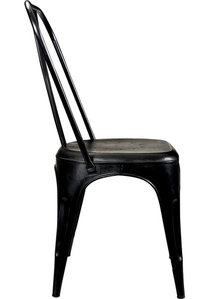 PEP, Bistrostuhl 4 Stück shabby schwarz Metall hohe Rückenlehne, vintage Möbel
