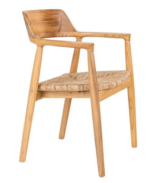 RIO, Esszimmerstuhl 2 Stück Holz & Geflecht