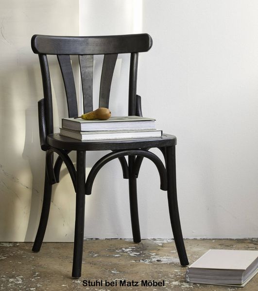 GRETA, Stuhl schwarz, Holzstuhl Landhausstil