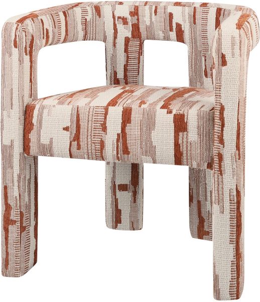 Designer Stuhl gepolstert MADI Stoff beige-terra, Armlehnstuhl