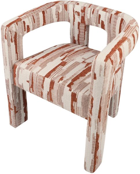 Designer Stuhl gepolstert MADI Stoff beige-terra, Armlehnstuhl