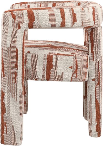 Designer Stuhl gepolstert MADI Stoff beige-terra, Armlehnstuhl