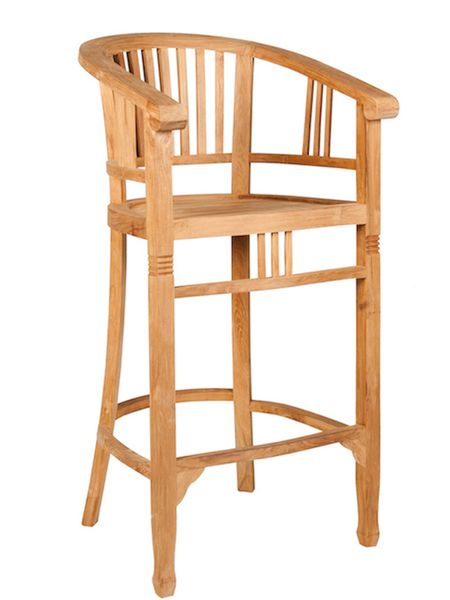 GINA, Barhocker Holz, Garten Barstuhl im Landhausstil