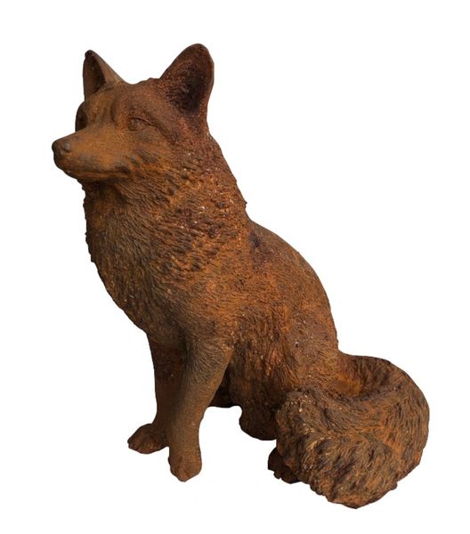 Garten-Statue Gusseisen "Fuchs", Garten Dekoration im Landhausstil