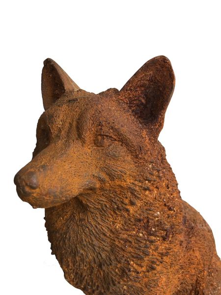 Garten-Statue Gusseisen "Fuchs", Garten Dekoration im Landhausstil