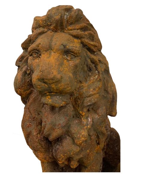 Garten-Statue Gusseisen "Löwen-Paar", Garten Dekoration im Landhausstil
