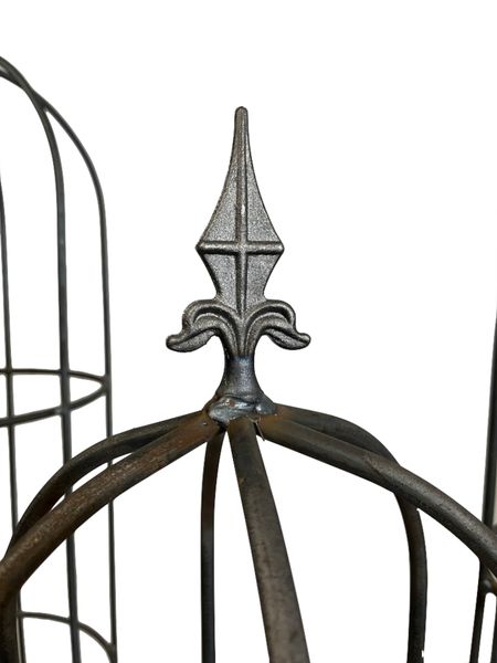 Gartendekoration 3er Set Eisen Rank-Obelisk antik rostig - Matz Möbel