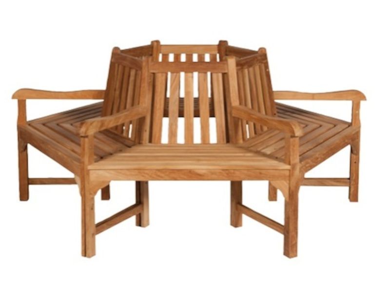 KEN, Baumbank 210*210 cm Massivholz Teak im Landhausstil