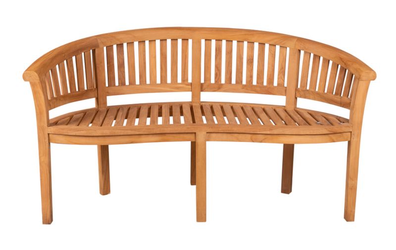 Gartenbank Holz 162 cm halbrund, halbrunde Holzbank SURE
