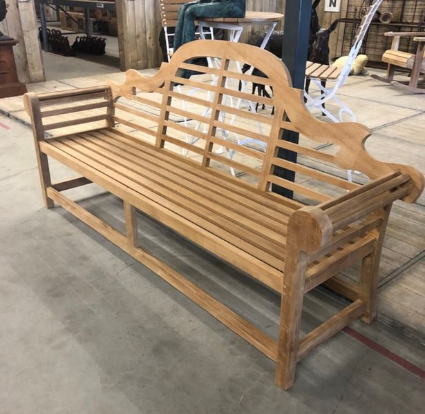 LORE, Holz Gartenbank - Malboro Bank natur Teak Landhausstil