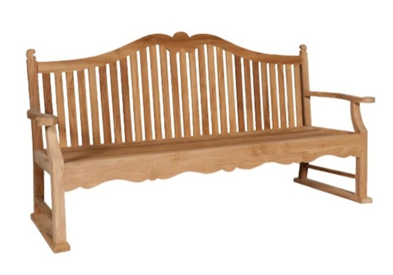 HILDA, Gartenbank 228 cm Massivholz Teak im Landhausstil