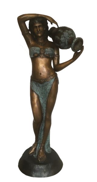 Große Gartenskulptur "Bronze Lady mit Krug" Brunnen, Wasserspiel