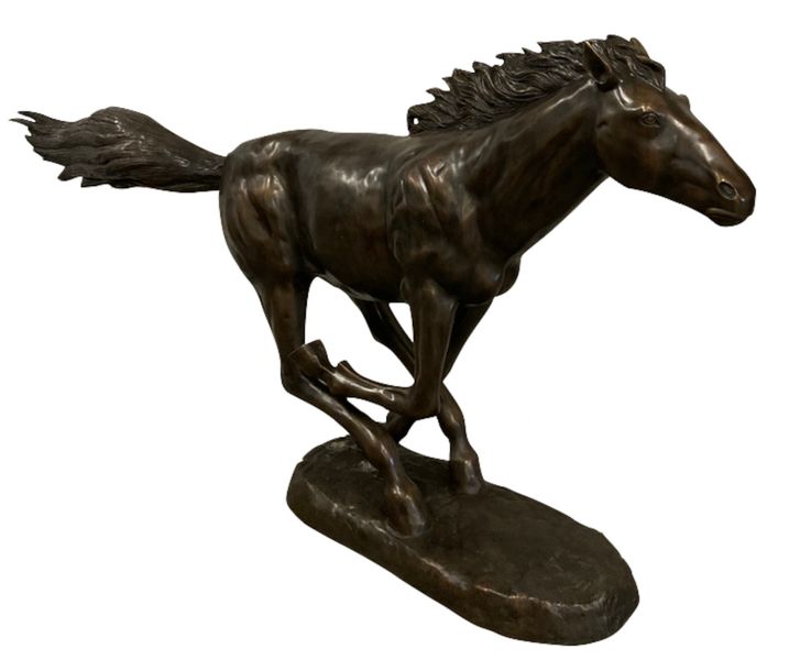 Garten Statue, Bronze Skulptur "galoppierendes Pferd" B 230 cm