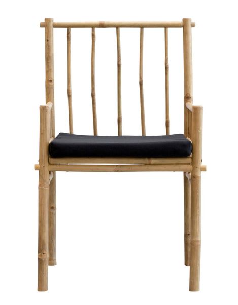 MAO, Bambus-Stuhl schwarzes Kissen mit Armlehne, Gartenstuhl