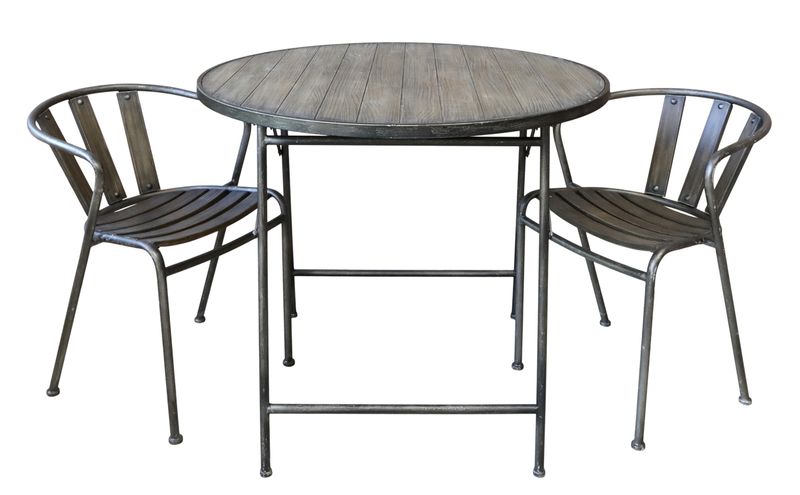 Matz Möbel Bistrotisch SAN mit 2 Stühlen im Industrie Factory Style