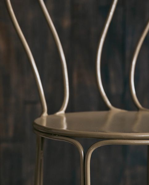 VIO, Romantischer Gartenstuhl Metall grün Landhausstil