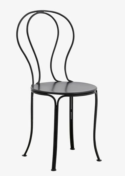 VIO, Romantischer Gartenstuhl Metall schwarz Landhausstil