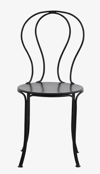 VIO, Romantischer Gartenstuhl Metall schwarz Landhausstil