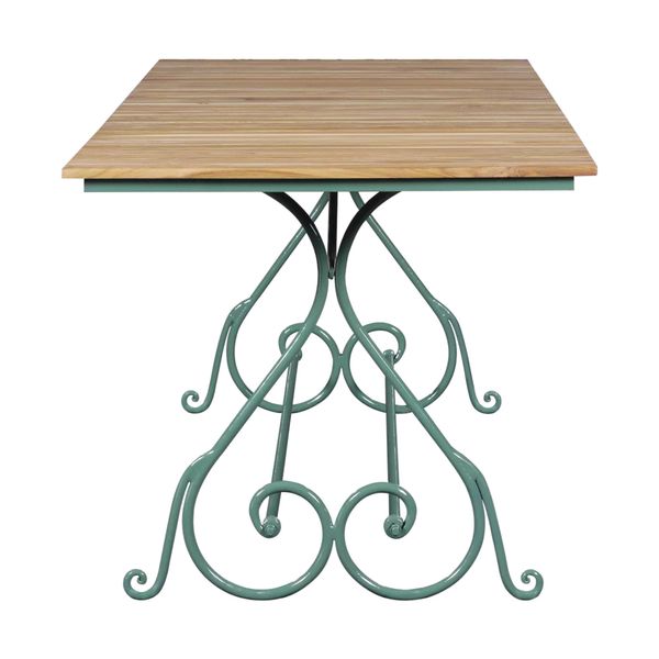 MONTI, Gartentisch 80*80 cm Holz natur & weiß Stahl im Landhausstil
