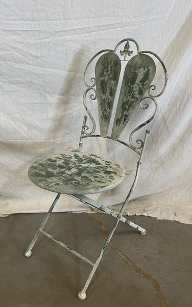 Gartenstuhl LISSI, Klappstuhl Eisen weiß vintage