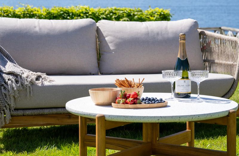 DINA, Garten-Lounge Möbel 4er Set beige-weiß