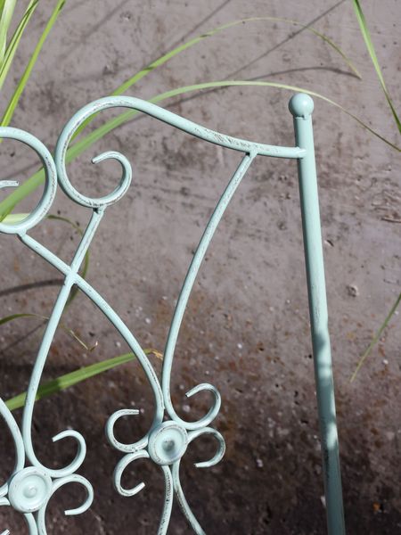 Gartentisch mit 2 Stühlen antik blau-türkis Landhausstil