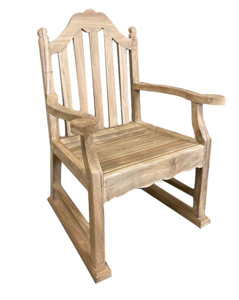 AURO, Gartenstuhl mit hoher Rückenlehne im Landhausstil, Terrassenstuhl aus Holz