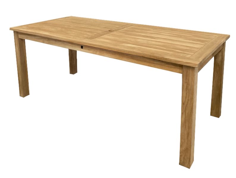 ALEX, Gartentisch 200*90 cm Holz mit Sonnenschirm-Loch
