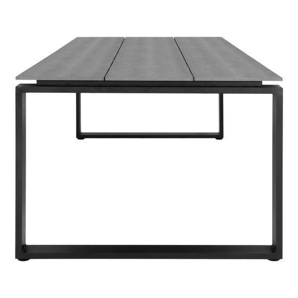 DEN, Gartentisch 210 cm modern grau-schwarz