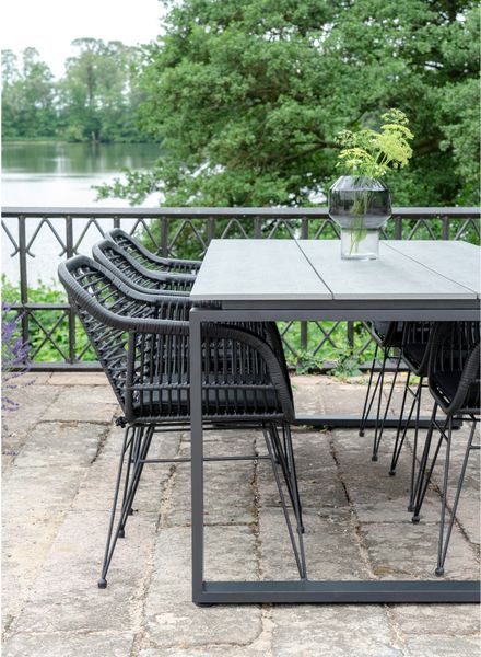 DEN, Gartentisch 210 cm modern grau-schwarz