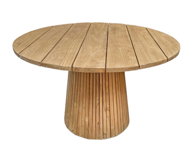 CINDY, Gartentisch rund D 120 cm Teak