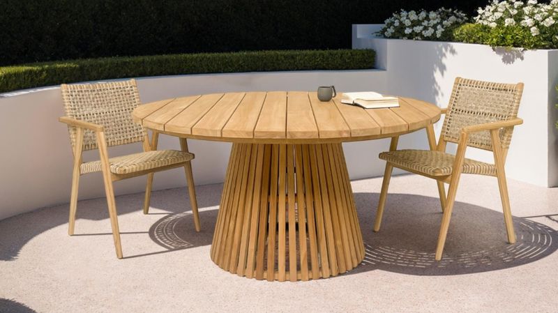 CINDY, Gartentisch rund D 120 cm Teak