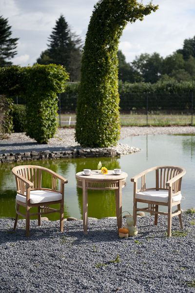 GINA, Gartentisch rund Holz 70 cm Landhausstil