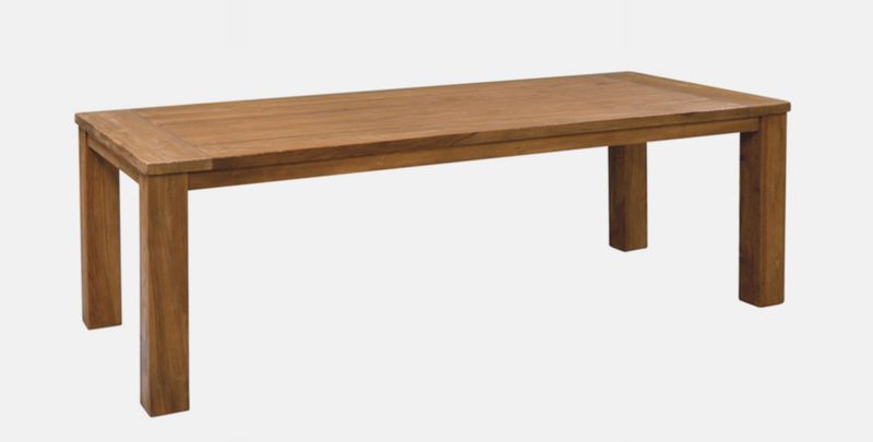 Rustikaler Gartentisch LIVI 200 cm lang massiv Teak Landhausstil
